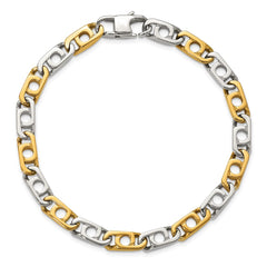 Chisel Stainless Steel Polished Yellow IP-plated 6mm 8.5 inch Anchor Chain Bracelet SRB3312-8.5