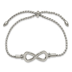 Chisel Stainless Steel Polished Infinity Symbol Adjustable Bolo Bracelet SRB3321