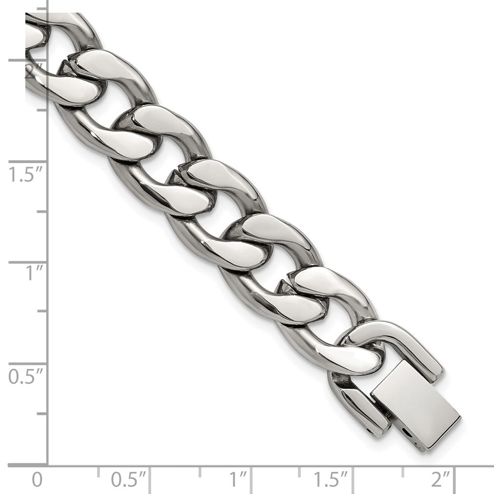 Chisel Stainless Steel Polished 8 inch Curb Link Bracelet SRB3328-8