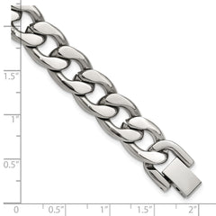 Chisel Stainless Steel Polished 8 inch Curb Link Bracelet SRB3328-8