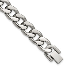 Chisel Stainless Steel Polished 8 inch Curb Link Bracelet SRB3328-8