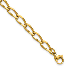 Chisel Stainless Steel Polished Yellow IP-plated 8 inch Elongated Curb Link Bracelet SRB3329-8