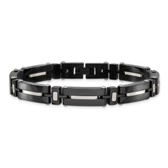 Chisel Stainless Steel Polished Black IP-plated 8.75 inch Link Bracelet SRB3372-8.75