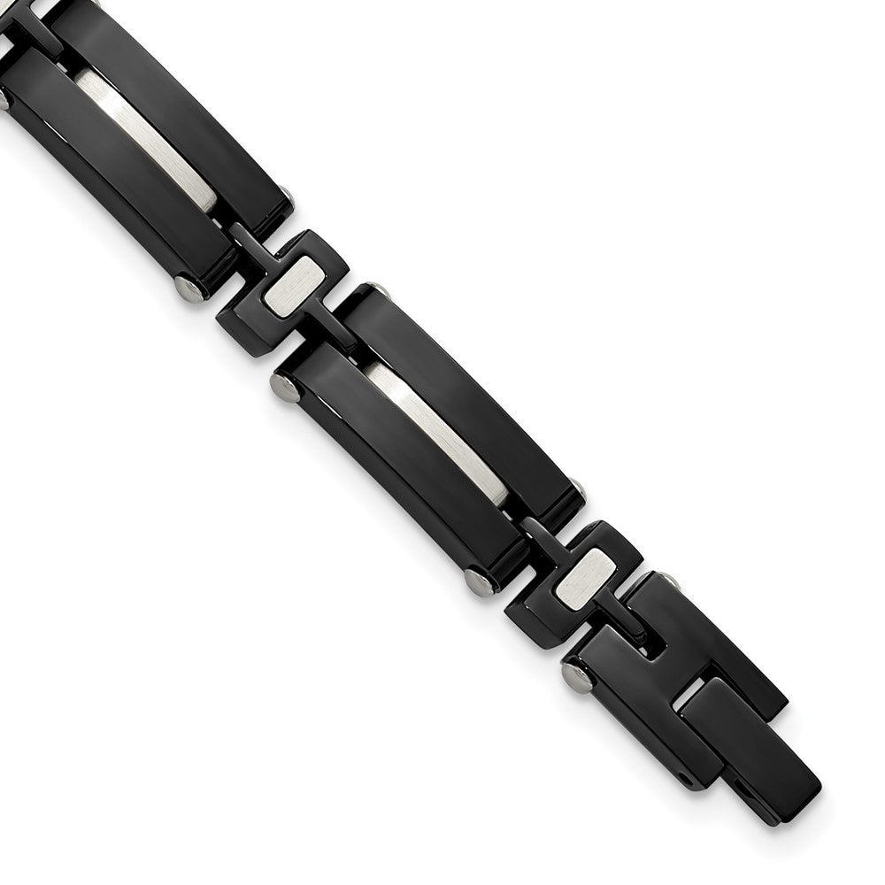 Chisel Stainless Steel Polished Black IP-plated 8.75 inch Link Bracelet SRB3372-8.75