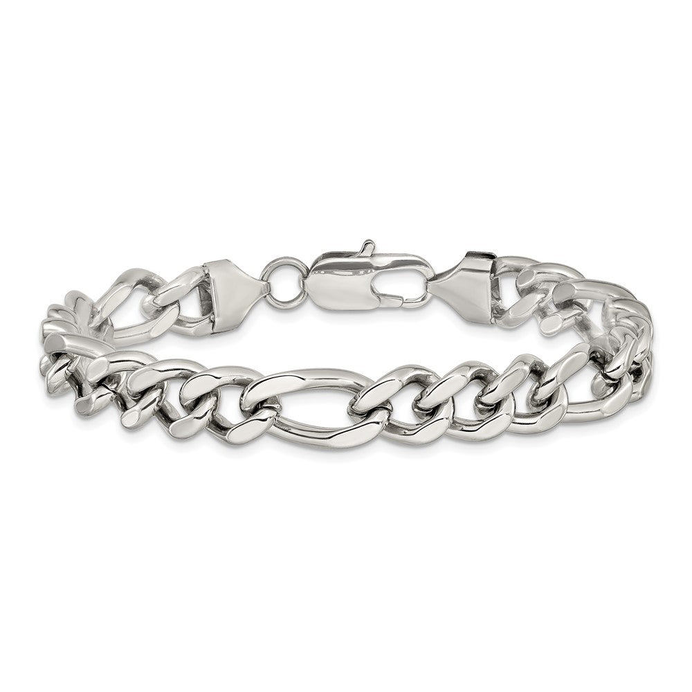 Chisel Stainless Steel Polished 9mm Figaro Chain 8.25 inch Bracelet SRB3379-8.25