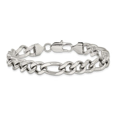 Chisel Stainless Steel Polished 9mm Figaro Chain 8.25 inch Bracelet SRB3379-8.25