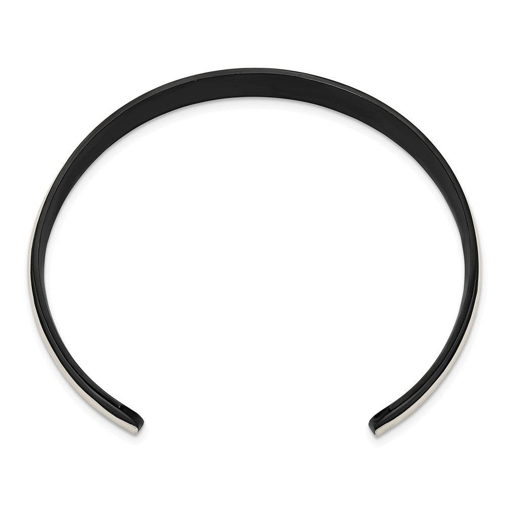 Chisel Stainless Steel Brushed and Polished Black IP-plated 10mm Bangle SRB3381