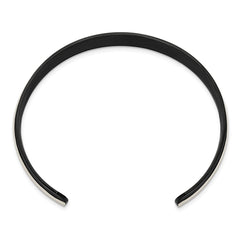 Chisel Stainless Steel Brushed and Polished Black IP-plated 10mm Bangle SRB3381
