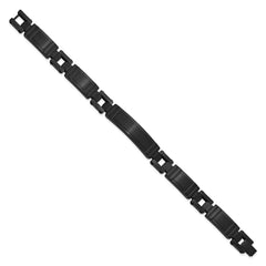 Chisel Stainless Steel Brushed Black IP-plated 8.25 inch ID Bracelet SRB3383-8.25