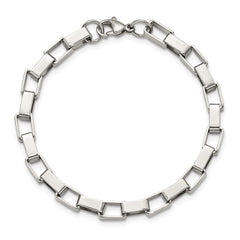 Chisel Stainless Steel Polished 8 inch Square Link Bracelet SRB371-8