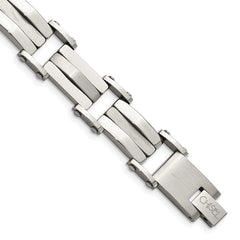 Chisel Stainless Steel Brushed and Polished 8.5 inch Link Bracelet SRB494-8.5