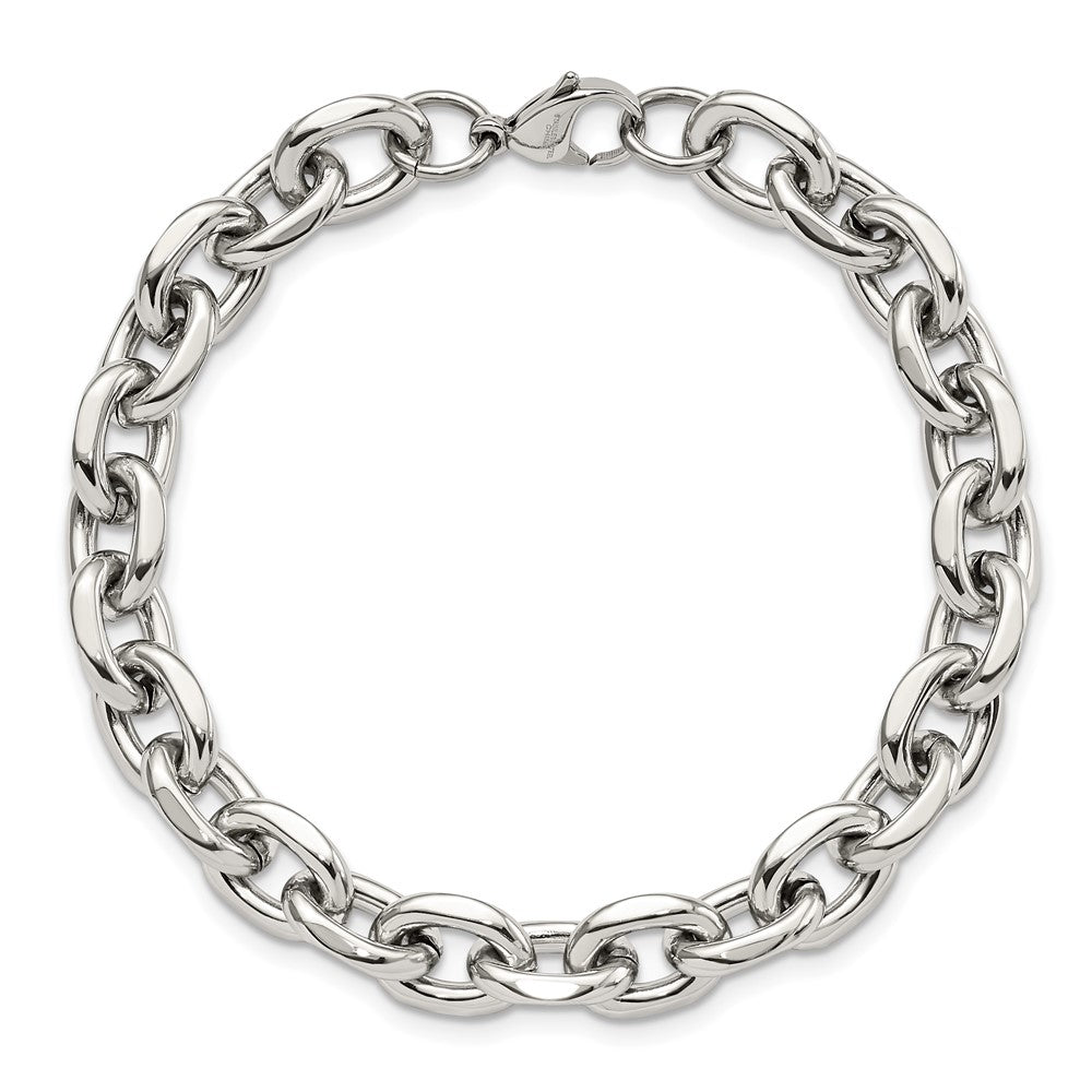 Chisel Stainless Steel Polished 9 inch Cable Link Bracelet SRB543-9