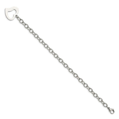 Chisel Stainless Steel Polished Open Link with Open Heart 8.5 inch Bracelet SRB596-8.5