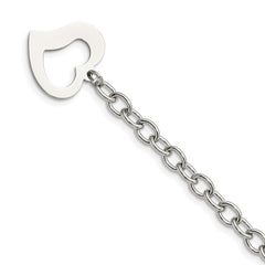 Chisel Stainless Steel Polished Open Link with Open Heart 8.5 inch Bracelet SRB596-8.5