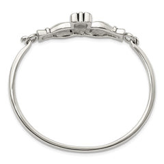 Chisel Stainless Steel Antiqued and Polished Claddagh Bangle SRB608