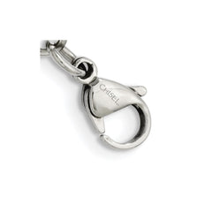 Chisel Stainless Steel Antiqued and Polished Skull Link 8.5 inch Bracelet SRB795-8.5