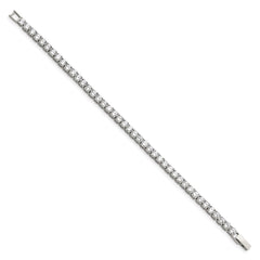 Chisel Stainless Steel Polished CZ 7.5 inch Tennis Bracelet SRB814-7.5