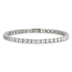 Chisel Stainless Steel Polished CZ 7.5 inch Tennis Bracelet SRB814-7.5