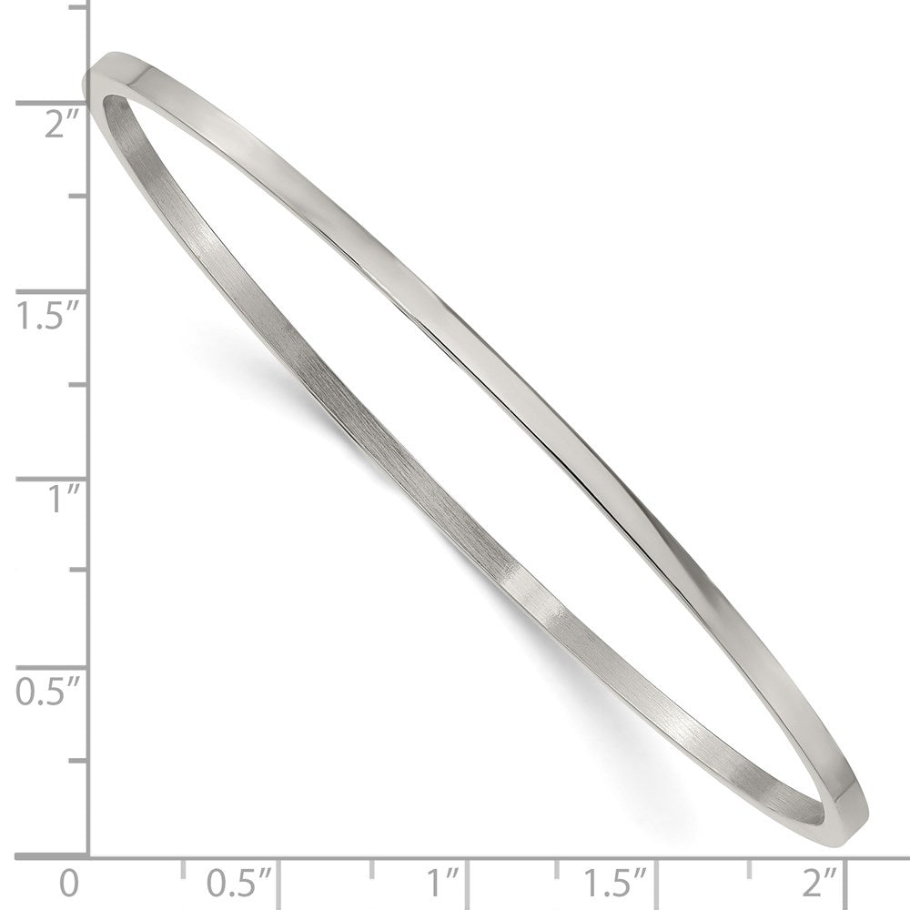 Chisel Stainless Steel Polished 2mm Bangle SRB847