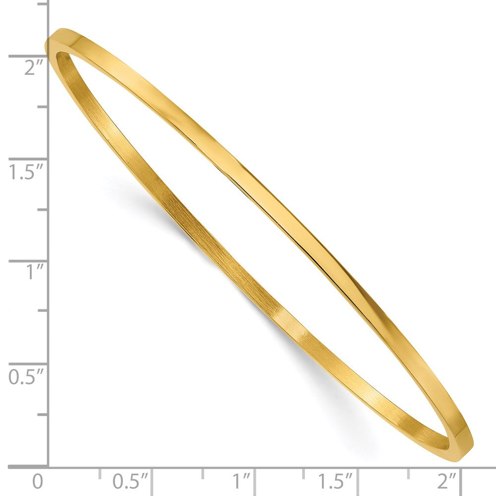 Chisel Stainless Steel Polished Yellow IP-plated 2mm Bangle SRB847GP