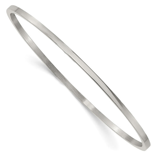 Chisel Stainless Steel Polished 2mm Bangle SRB847