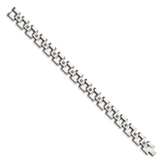 Chisel Stainless Steel Polished with 1 carat Black Diamond 8.5 inch Bracelet SRB920-8.5