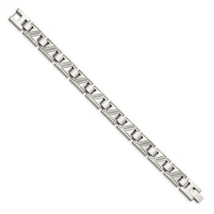 Chisel Stainless Steel Polished with 1/10 carat Diamond 8.5 inch Bracelet SRB924-8.5
