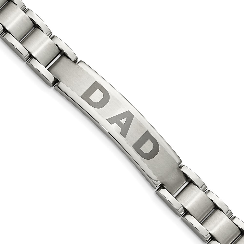 Chisel Stainless Steel Brushed and Polished Lasered DAD 8.75 inch Bracelet SRB927-8.75