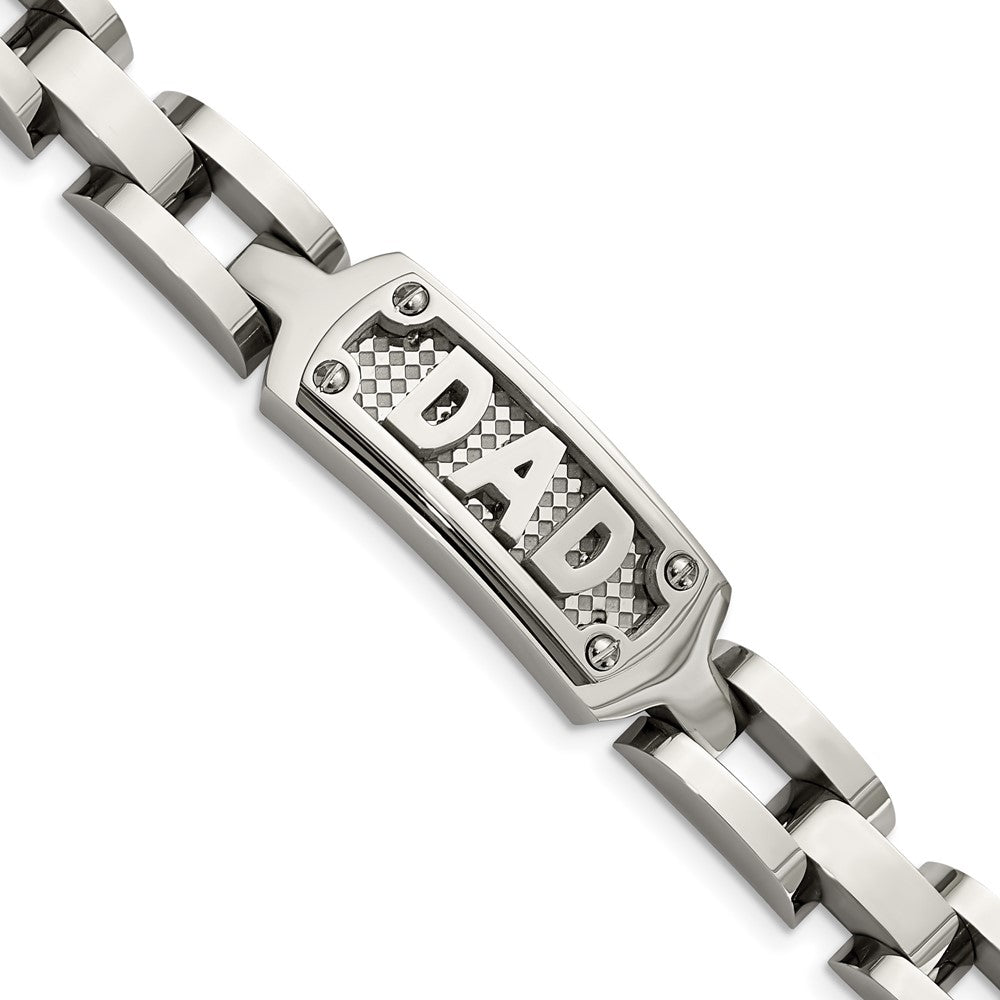 Chisel Stainless Steel Polished and Textured DAD 8.5 inch Bracelet SRB929-8.5