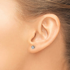SRE1117 Chisel Stainless Steel Polished 4mm Star CZ Stud Post Earrings