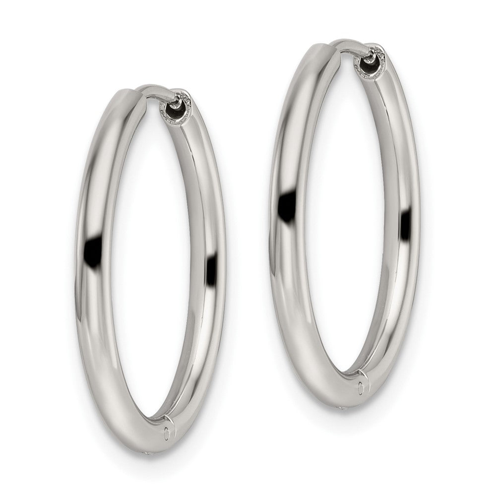SRE1153 Chisel Stainless Steel Polished 2mm Endless Hinged Hoops