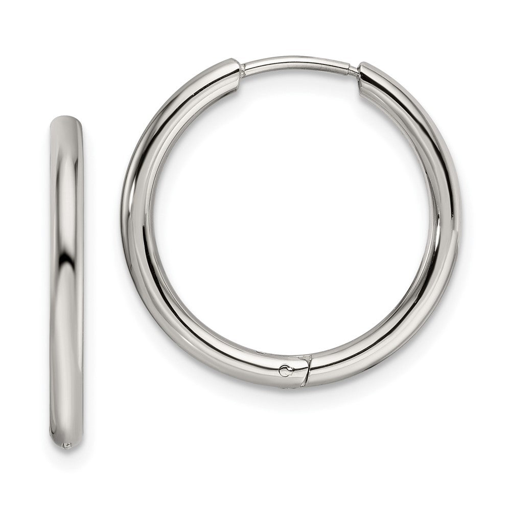 SRE1153 Chisel Stainless Steel Polished 2mm Endless Hinged Hoops