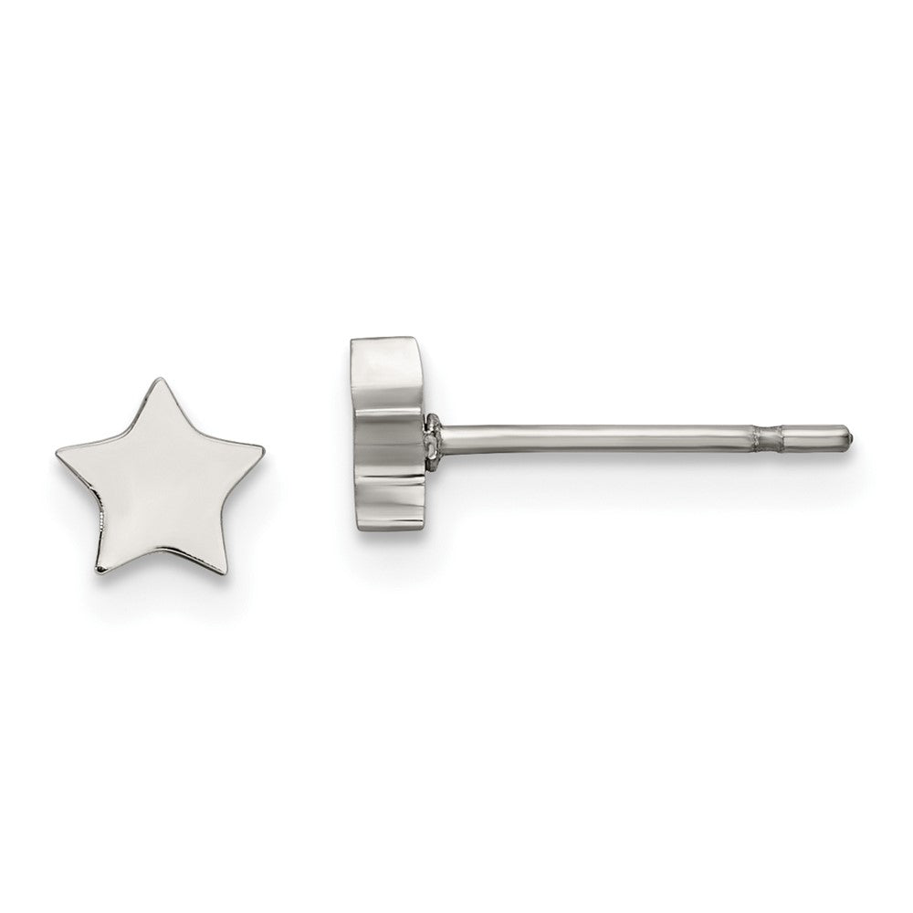 SRE1183 Chisel Stainless Steel Polished Star Post Earrings