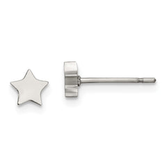 SRE1183 Chisel Stainless Steel Polished Star Post Earrings