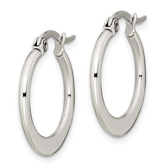 SRE119 Chisel Stainless Steel Polished 19mm Diameter Hoop Earrings