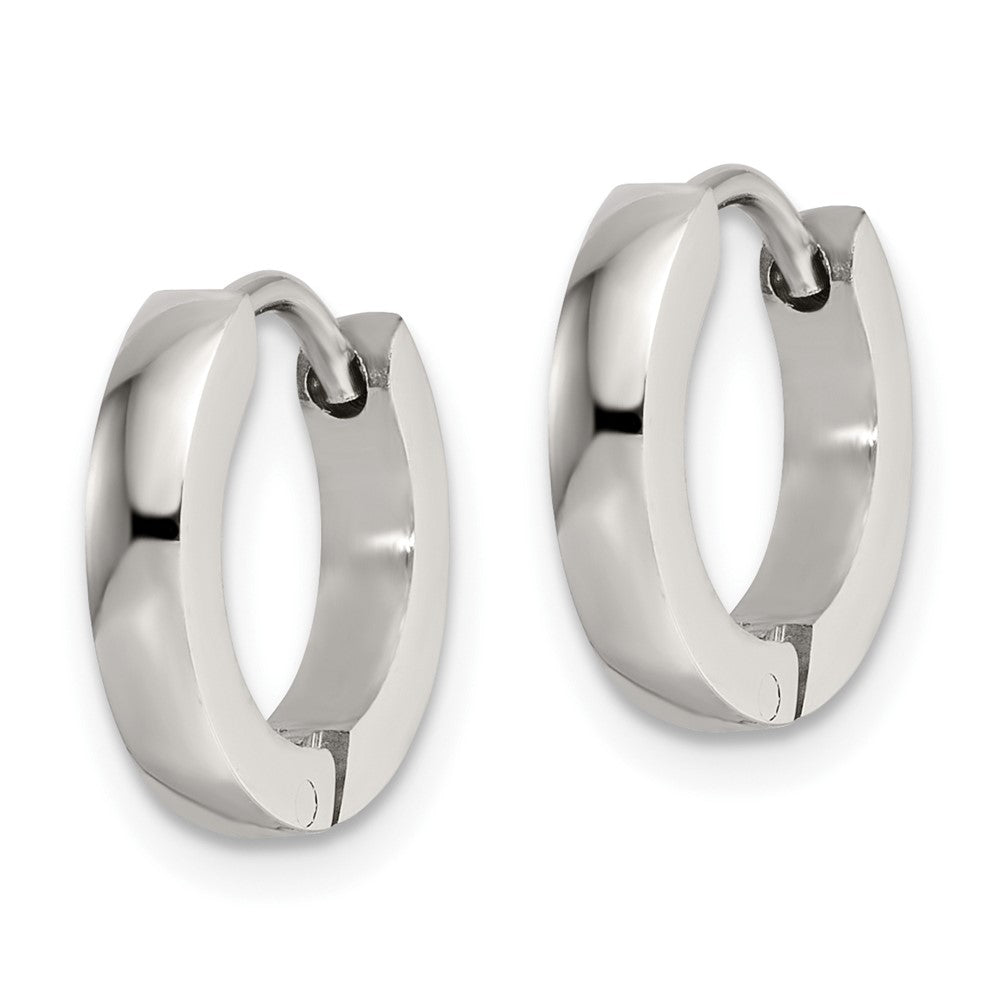 SRE1216 Chisel Stainless Steel Polished 2.2mm Hinged Hoop Earrings