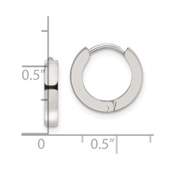 SRE1216 Chisel Stainless Steel Polished 2.2mm Hinged Hoop Earrings