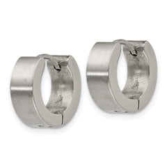 SRE1225 Chisel Stainless Steel Brushed and Polished 5mn Hinged Hoop Earrings