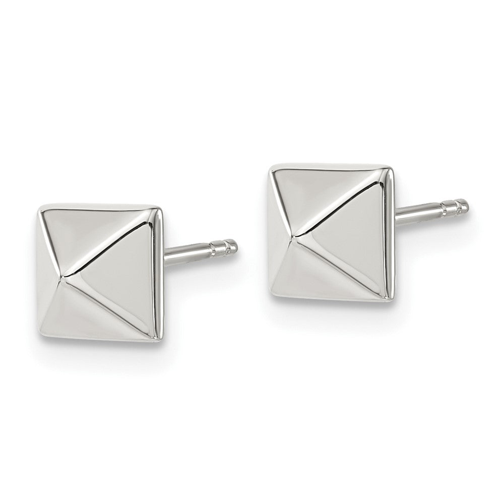 SRE1274 Chisel Stainless Steel Polished 6mm Stud Post Earrings