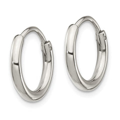 SRE1374 Chisel Stainless Steel Polished 2mm Endless Hoop Earrings