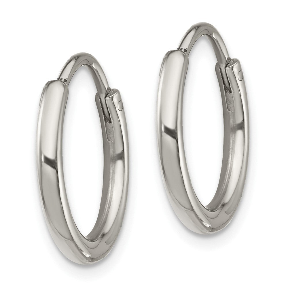 SRE1375 Chisel Stainless Steel Polished 2mm Endless Hoop Earrings