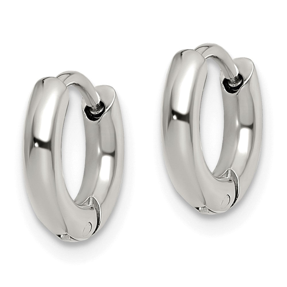 SRE1441 Chisel Stainless Steel Polished 2.5mm Hinged Hoop Earrings