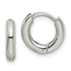 SRE1441 Chisel Stainless Steel Polished 2.5mm Hinged Hoop Earrings