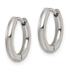 SRE1442 Chisel Stainless Steel Polished 2.5mm Hinged Hoop Earrings