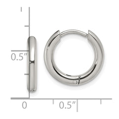 SRE1442 Chisel Stainless Steel Polished 2.5mm Hinged Hoop Earrings