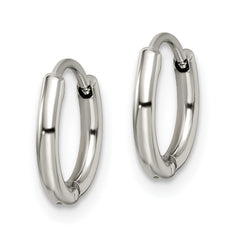 SRE1450 Chisel Stainless Steel Polished 1.6mm Hinged Hoop Earrings