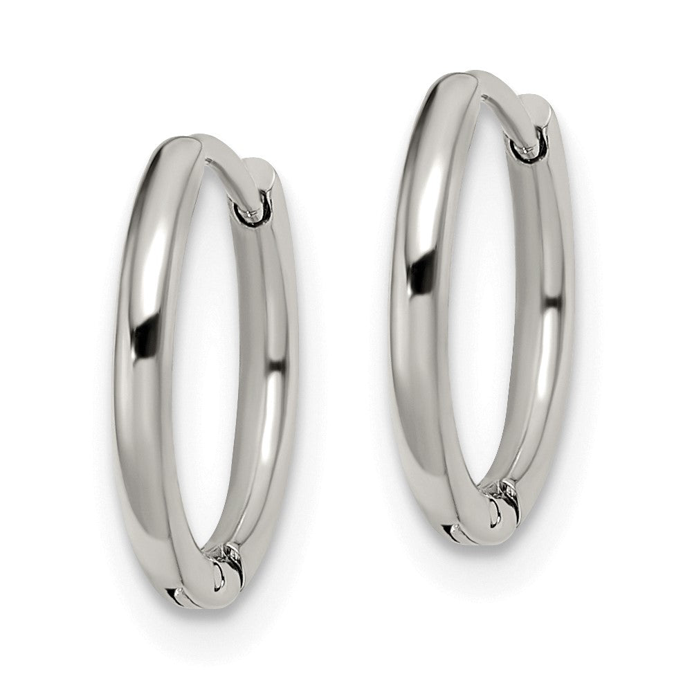 SRE1451 Chisel Stainless Steel Polished 1.6mm Hinged Hoop Earrings