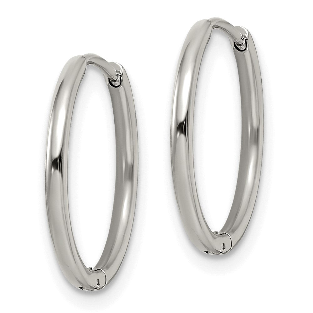 SRE1453 Chisel Stainless Steel Polished 1.6mm Hinged Hoop Earrings