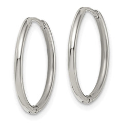 SRE1454 Chisel Stainless Steel Polished 1.6mm Hinged Hoop Earrings
