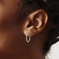 SRE1454 Chisel Stainless Steel Polished 1.6mm Hinged Hoop Earrings